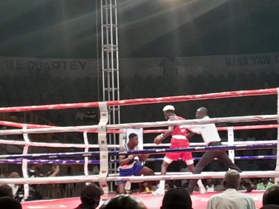 Unknown David Ankrah gives Olympian Samuel Takyi good match at Nshona Rave Show