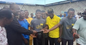 John Manfo Joins GBA To Visit Alfred Lamptey At Training