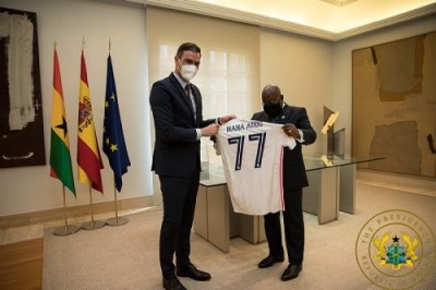 President Akufo Addo gets customized jersey from Real Madrid as birthday present