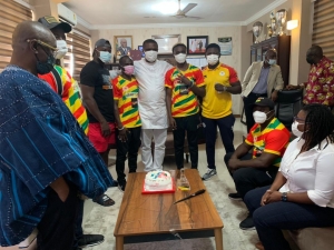 Team Ghana Celebrates With Sports Minister