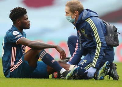 Thomas Partey injured again in Arsenal&rsquo;s defeat to Aston Villa