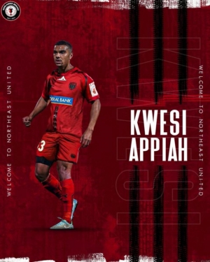 Striker Kwesi Appiah Joins Indian Super League Side NorthEast United FC.
