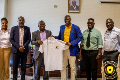 Executives of Ghana Athletics (GA) call on DG of NSA