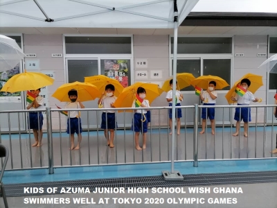 Tokyo 2020: Ghana Swimmers attract support of School kids in Inawashiro