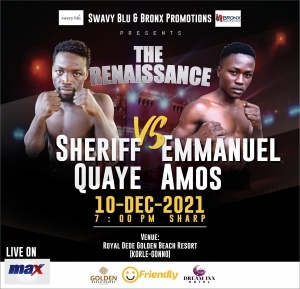 Sherif Quaye (Ghana) vrs Emmanuel Amos (Tanzanian) For WBO African Lightweight Championship