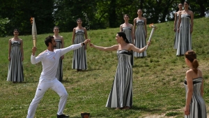 Flame lit at ancient Olympia for Paris 2024 Games