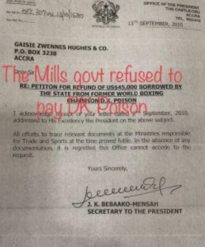 Revealed: Atta Mills Government Refused To Pay D.K Poison Over Lack Of Evidence