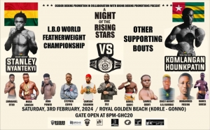 &lsquo;Night of Rising Stars&rsquo; Boxing Show At Golden Beach Korle Gonno: Ghana&rsquo;s Nyantekyi Versus Togo&rsquo;s Hounkpatin
