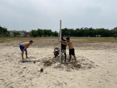 builds sand court for beach sports at University of Education, Winneba