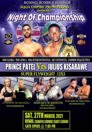 Patel faces Kisarawe for WBO, WBO Global and IBF titles