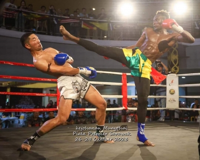 Gerald Dah - Ghana&rsquo;s Muay Thai And Kickboxing Ambassador in action on November 21