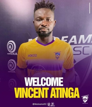 Former Hearts of Oak defender Vincent Atinga signs for Medeama SC