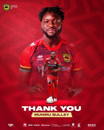 Muniru Sulley's contract terminated by Asante Kotoko