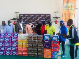 Twellium presents assorted products to Team Ghana