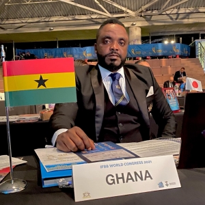 Abdul Hayye Yartey attends 2021 IFBB Annual World Congress in Spain