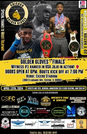 Joseph &ldquo;Jo Jo&rdquo; Awinongya Jr. Fighting At Cicero Stadium For Chicago Golden Gloves Finals