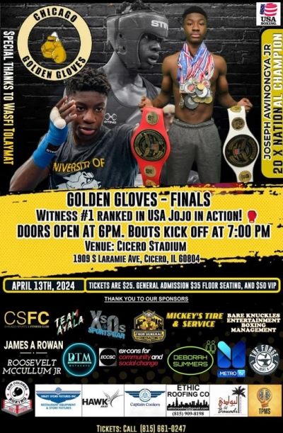 Joseph &ldquo;Jo Jo&rdquo; Awinongya Jr. Fighting At Cicero Stadium For Chicago Golden Gloves Finals