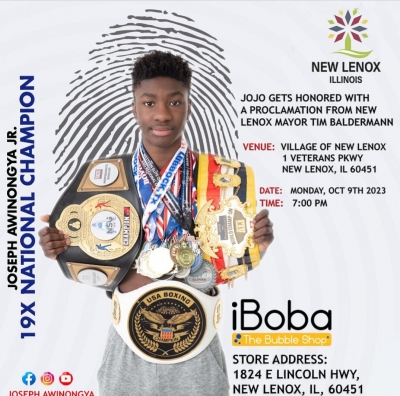 Joseph Awinongya Jr. To Be Honored By New Lenox Mayor, Tim Baldermann