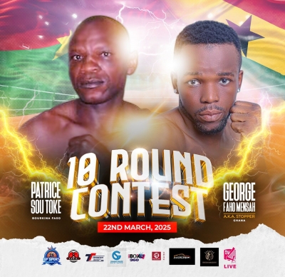 Ghana's George Faho Mensah to fight Burkinabe Patrice SouToke in Togo on March 22