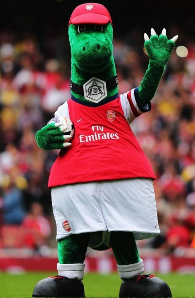 Arsenal's Mascot Gunnersaurus Returns From Brink Of Extinction